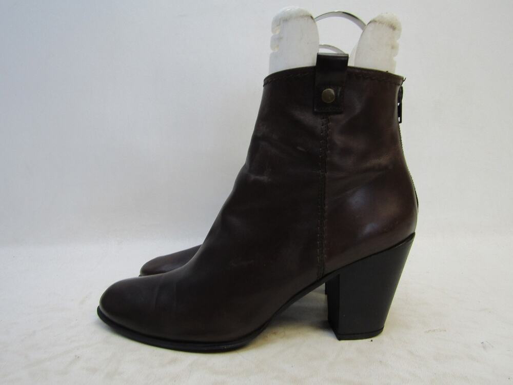 Stuart Weitzman Womens Sz 9 M Brown Leather Zip Fashion Ankle Boots Booties